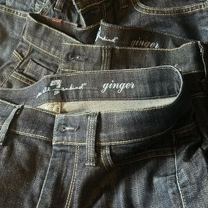 7 For All Mankind Dark Wash Jeans with Distressed Look